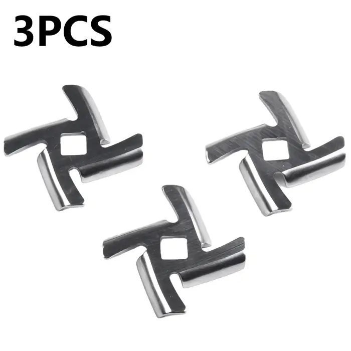 Couteaux de hachoir à viande en acier inoxydable, alésage de 8mm, 4 lames, trou carré, pièces de hac