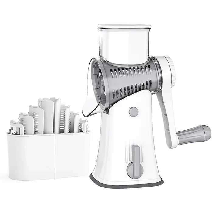 LMETJMA 5 en 1 râpe à fromage rotative broyeur cuisine Mandoline légumes Julienne trancheuse gaufre