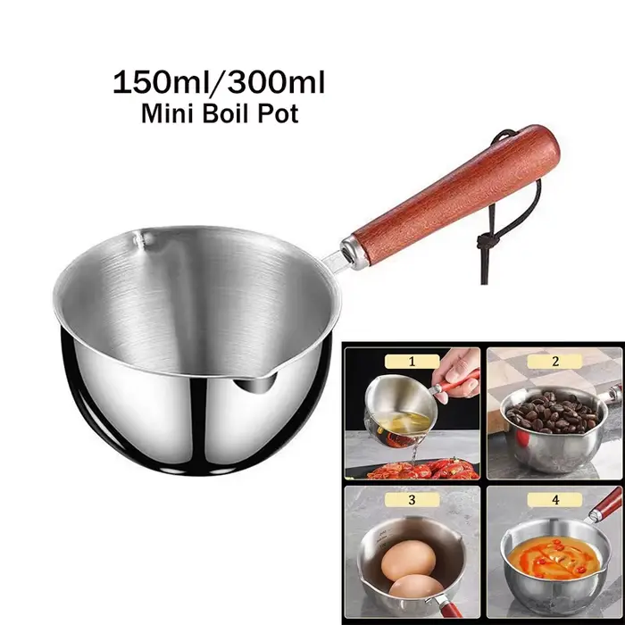 Casserole à Induction de 150/300ml, Casserole à Lait aissce, Cuisson de la Soupe, Casseroles à Huile, Chauffe-Stock, Louche, Poupée Fondante, Café