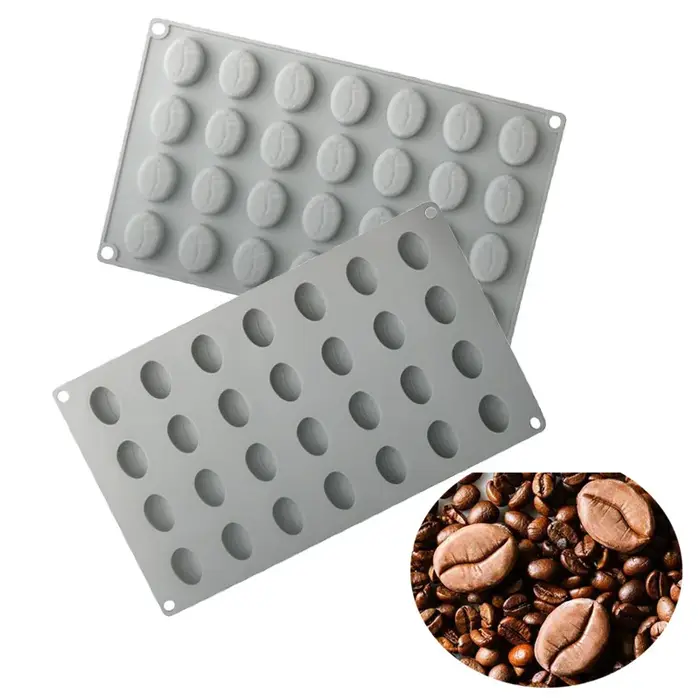 Moule en silicone en forme de grains de café pour gâteaux
