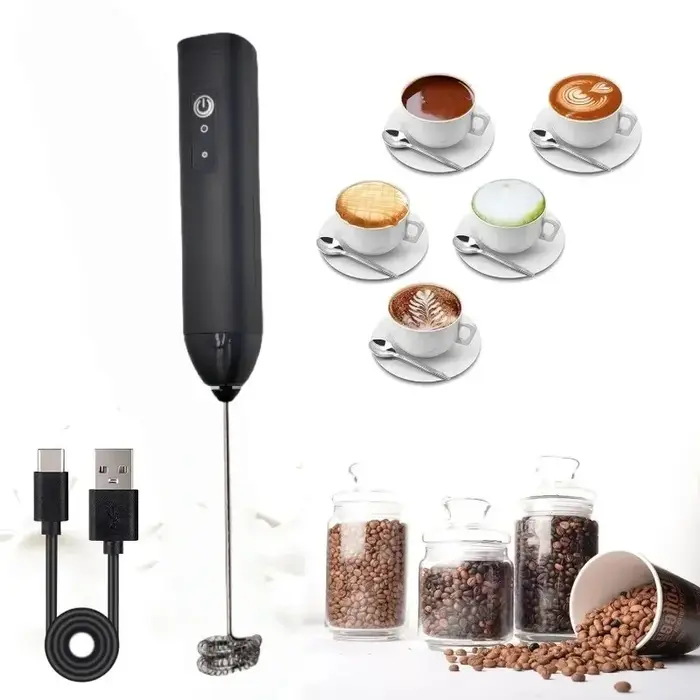 MINI mousseur à lait USB Rechargeable 3 vitesses machine à mousse café fouet mélangeur poignée électrique