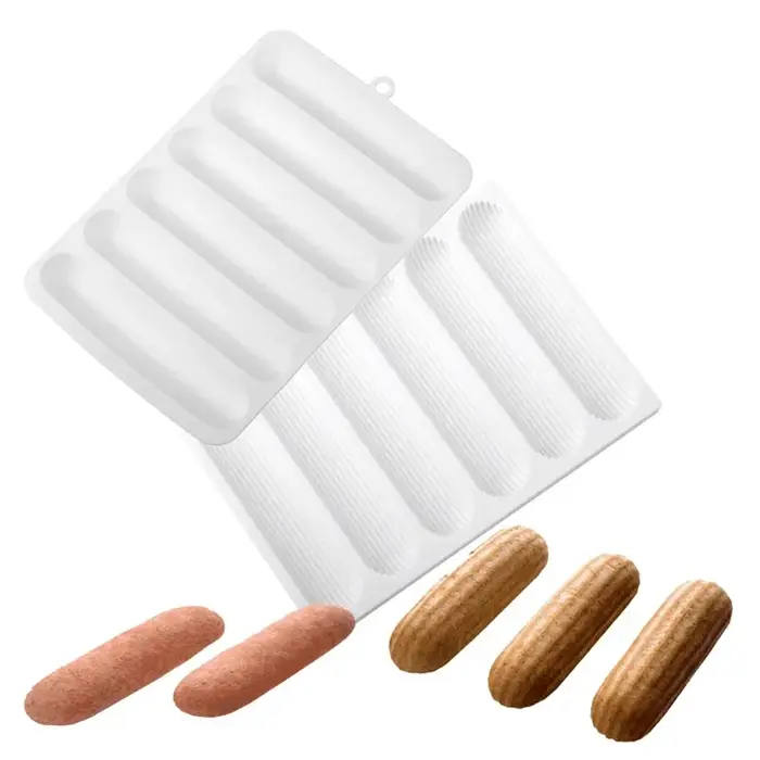 Moule de cuisson en silicone pour éclairs au chocolat à 6 cavités