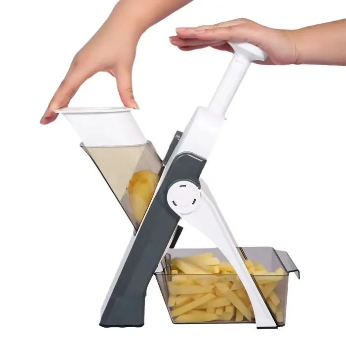 Hachoir à légumes 5 en 1, coupe-pommes de terre, bandes Julienne Dicer épaisseur réglable 0.1-8 Mm, 