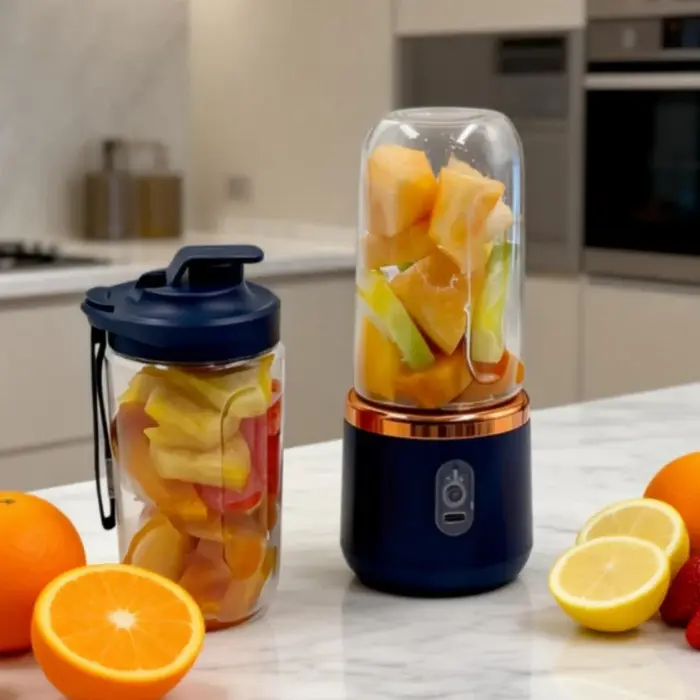 Mixeur de fruits multifonction portable USB double tasse – Blender électrique pour jus, smoothies et milkshakes