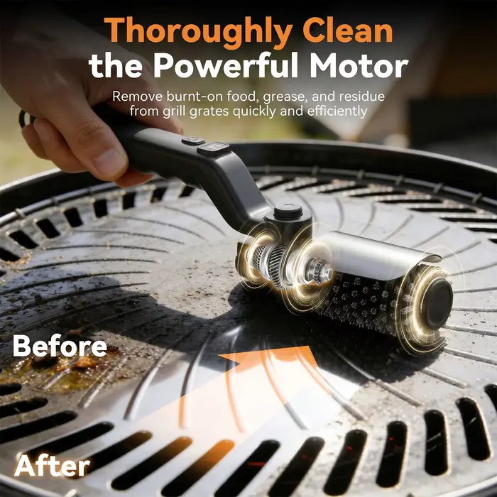 Brosse de gril électrique sans fil