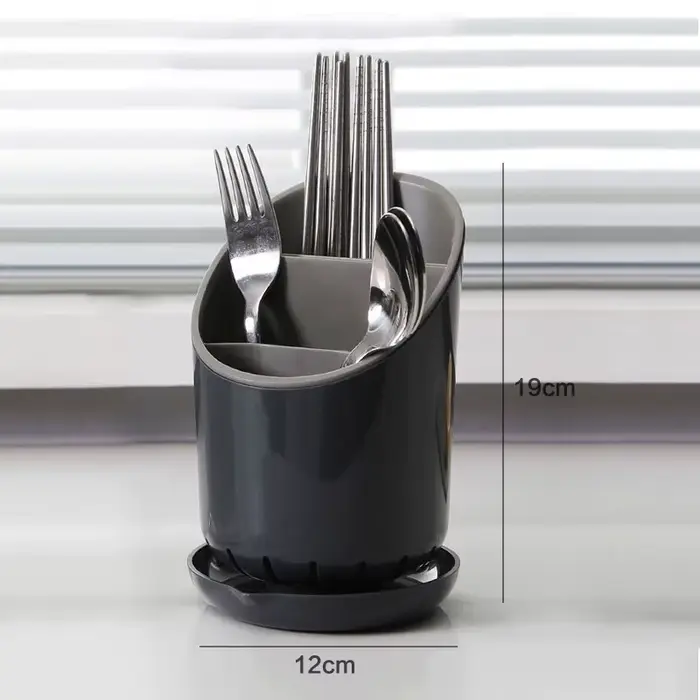 Tube de rangement de baguettes de cuisine avec plaque de vidange, support de rangement de vaisselle,