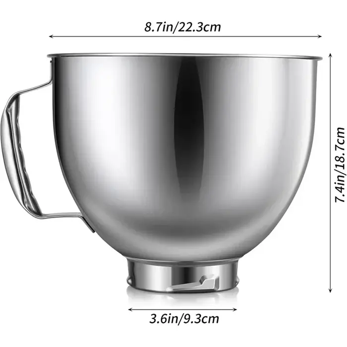Bol mélangeur en acier inoxydable pour Kitchenaid Classic&Artisan Series 4.5-5 Quart