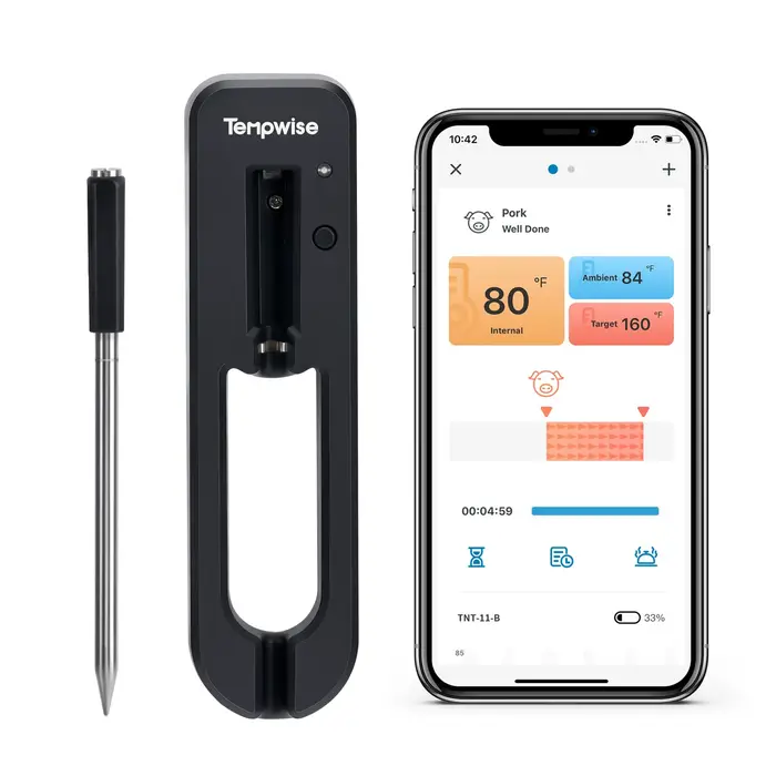 Nouveau thermomètre alimentaire à viande sans fil pour four gril BBQ fumeur cuisine intelligent numérique Bluetooth Barb