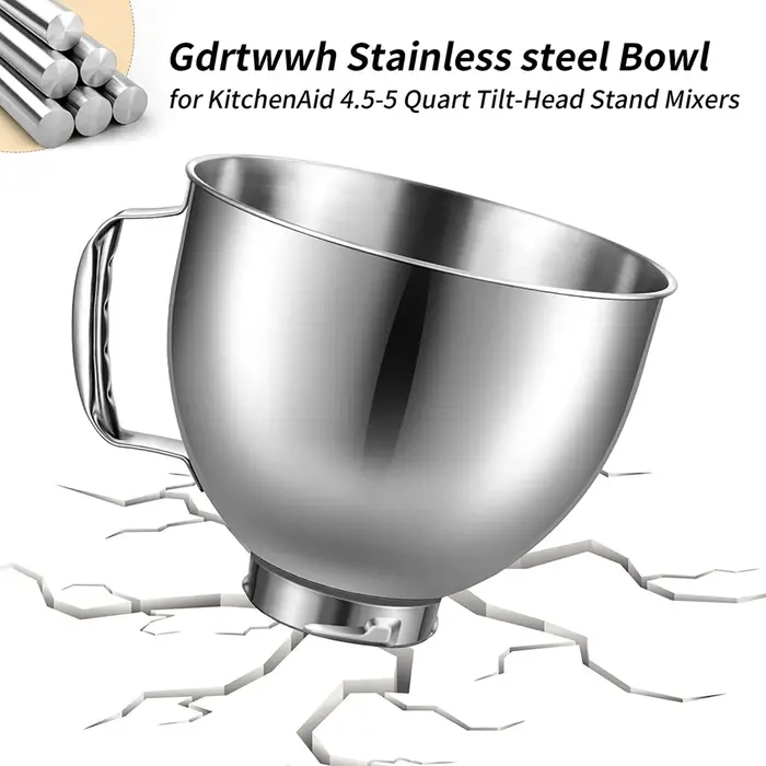 Bol en acier inoxydable pour batteur sur socle à tête inclinable KitchenAid de 4.5 à 5 litres