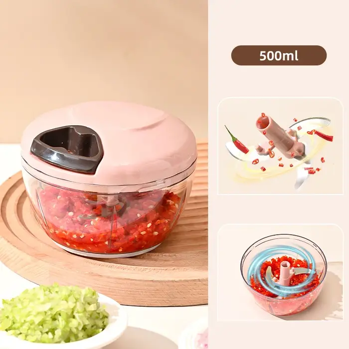 ♥ Hachoir à aliments manuel à ficelle, hachoir multifonction pour légumes/viats/ail, gadgets de cuis