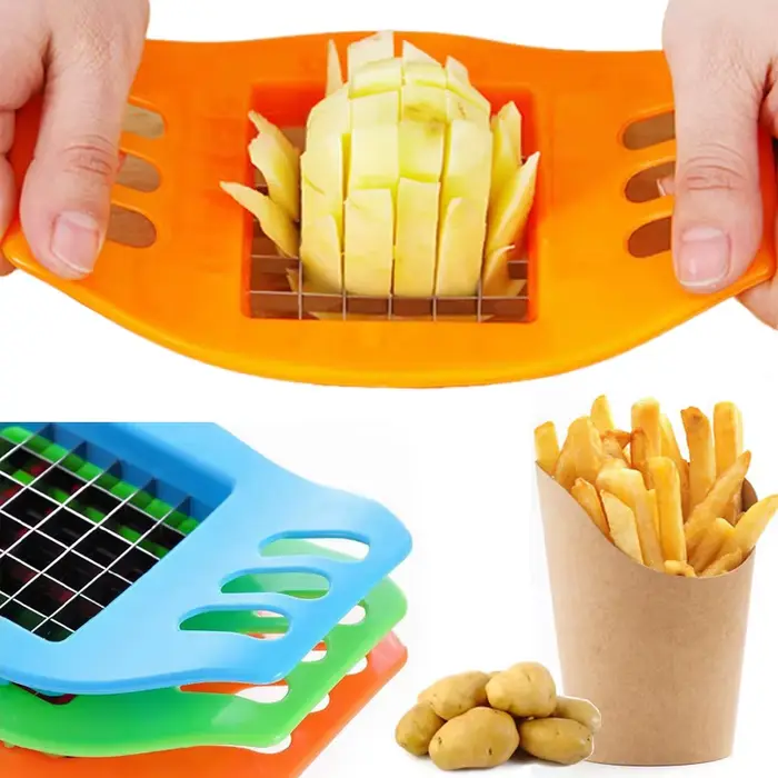 Coupe-pommes de terre frites en acier inoxydable, hachoir à fruits et légumes, coupe facile, outils 