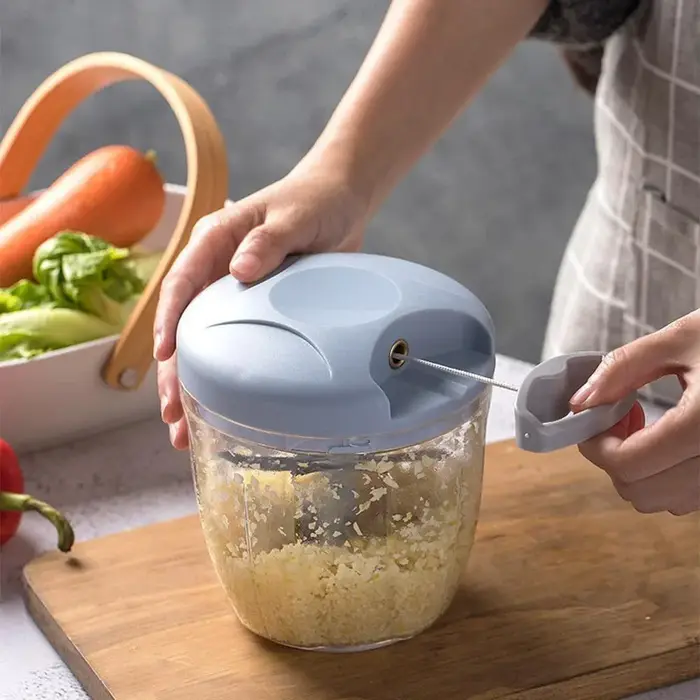 Hachoir à ail coupe-main-rocesseur alimentaire à ficelle à tirer à la main