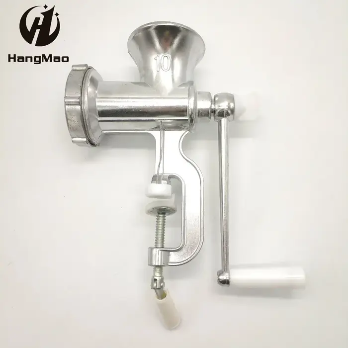 Hachoir à viande manuel NO.10 en alliage d'aluminium argenté