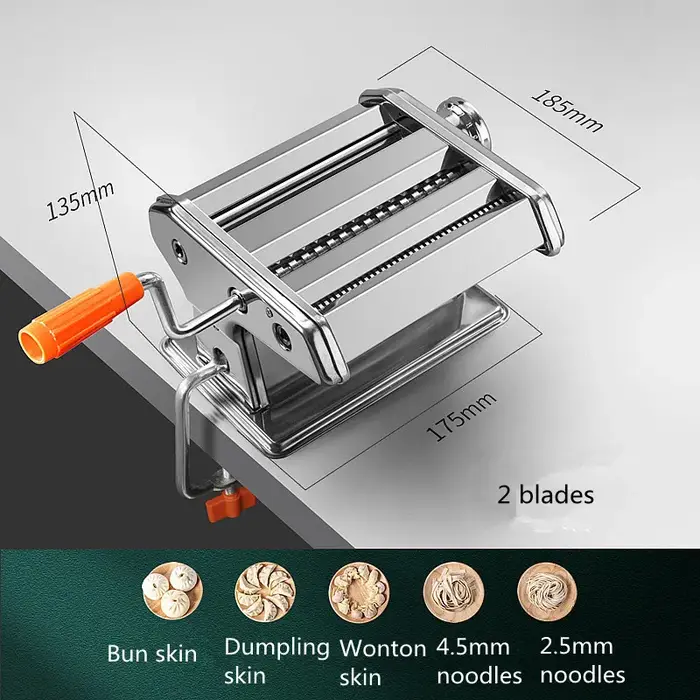 Machine à pâtes manuelle en acier inoxydable, cuisine domestique, manivelle, rouleau à pâtisserie, M