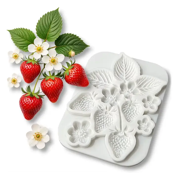 Moule de cuisson de gâteau en Silicone, fraise, Cupcake au chocolat, outils en résine, outils de déc