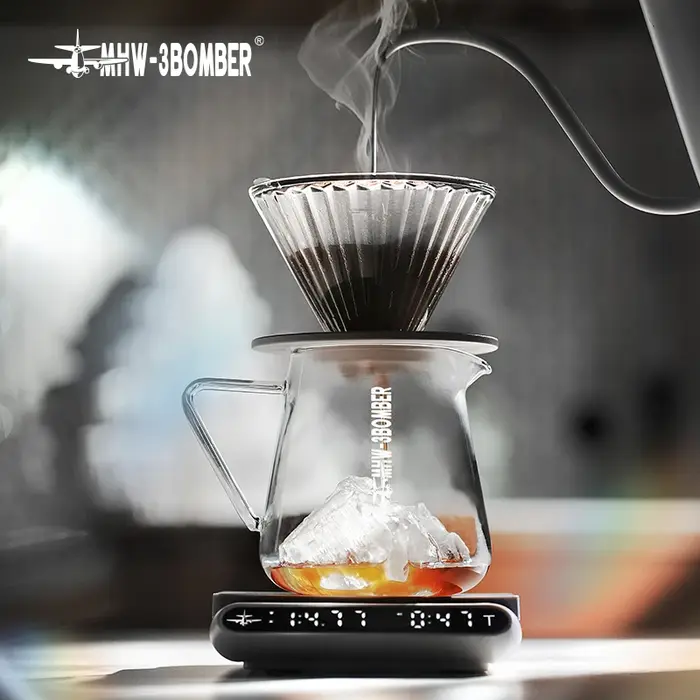 MHW-3BOMBER 500ml Pot à café en verre, cafetière pour expresso et pour le café filtre, transparent,