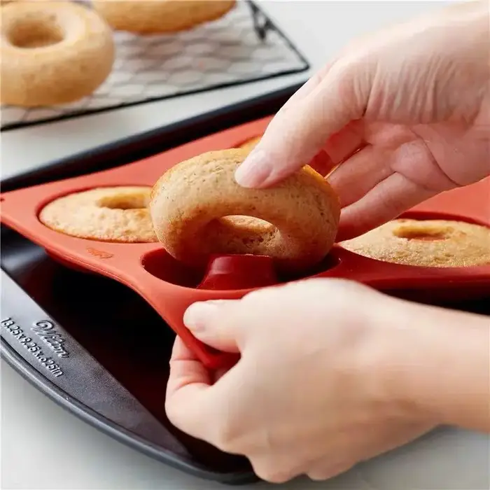 Fabricant de beignets en Silicone 3D, bricolage, pâtisserie, biscuits, chocolat, moules ronds, Muffi