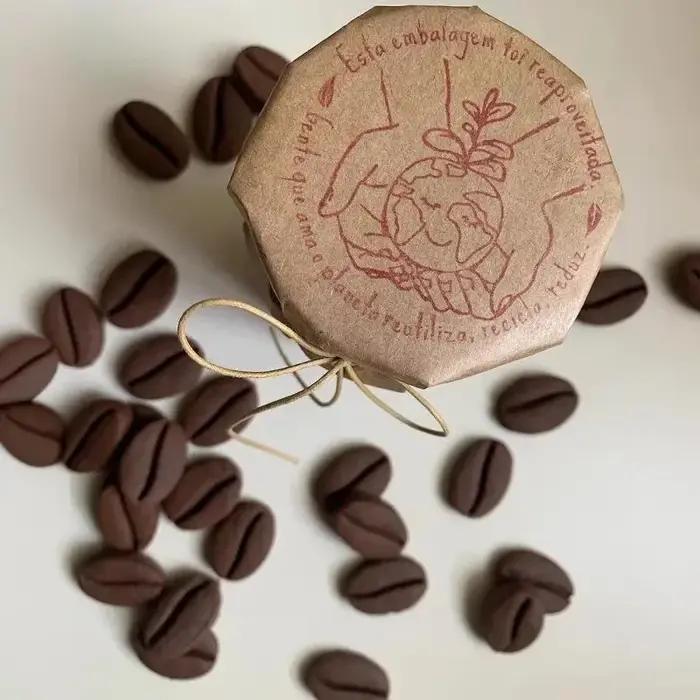 Mignon Mini grain de café Cookie gaufrage timbre dessin animé cadeau
