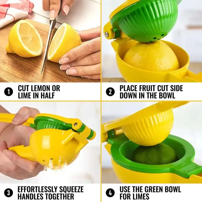 Presse-agrumes manuel portable en métal pour jus frais d'orange, citron et citron vert