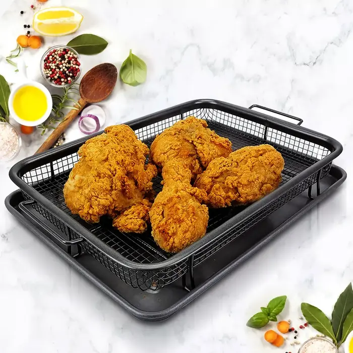 Plateau de cuisson à l'huile, poêle à frire, panier à copeaux antiadhésifs, plat de cuisson, gril en