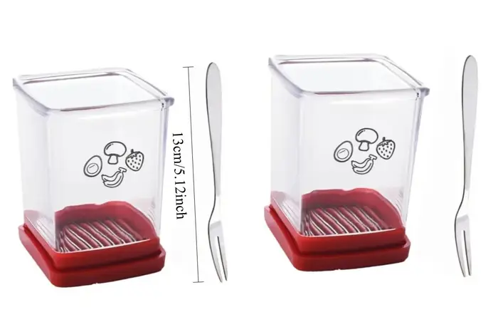 Coupe-fraises - Trancheuse à fruits avec récipient - Hachoir à aliments souple professionnel - Gadget de découpe