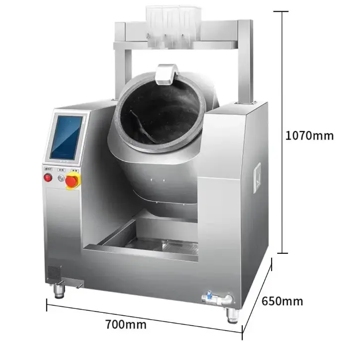 Robot de cuisson commercial à tambour en acier inoxydable de grande taille, alimentation automatique
