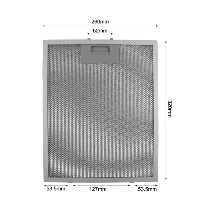 2 pièces filtres pour hotte de cuisine filtre de ventilation d'extracteur de maille métallique 320x2