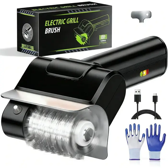 Brosse de nettoyage pour barbecue électrique, brosse électrique pour nettoyer un barbecue à gaz, bro