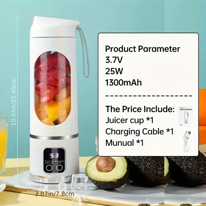 Presse-agrumes portatif, mixeur portable, machine à jus rechargeable par USB, idéale pour faire des 