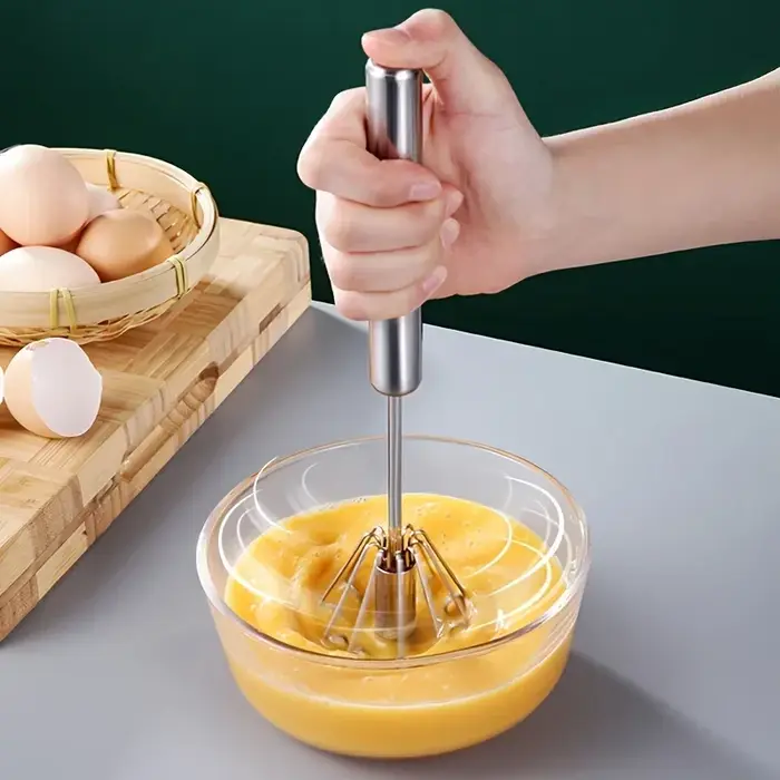 Batteur à œufs semi-automatique en acier inoxydable