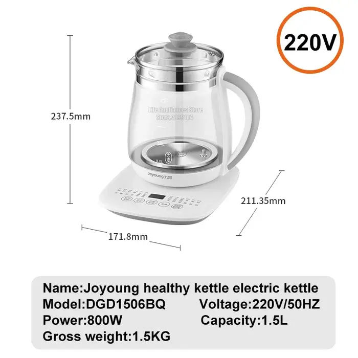 JOYOUNG-Bouilloire Électrique Multifonction de 1,5 L, 800W, Pot à Thé et Soupe à Chauffage Rapide, P