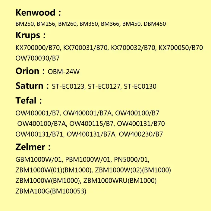 1 pièce de rechange pour batteur de machine à pain compatible Kenwood BM350
