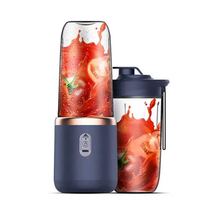 Presse-agrumes électrique à 6 lames, avec 2 tasses, pour voyage, mélangeur de presse-agrumes Portabl