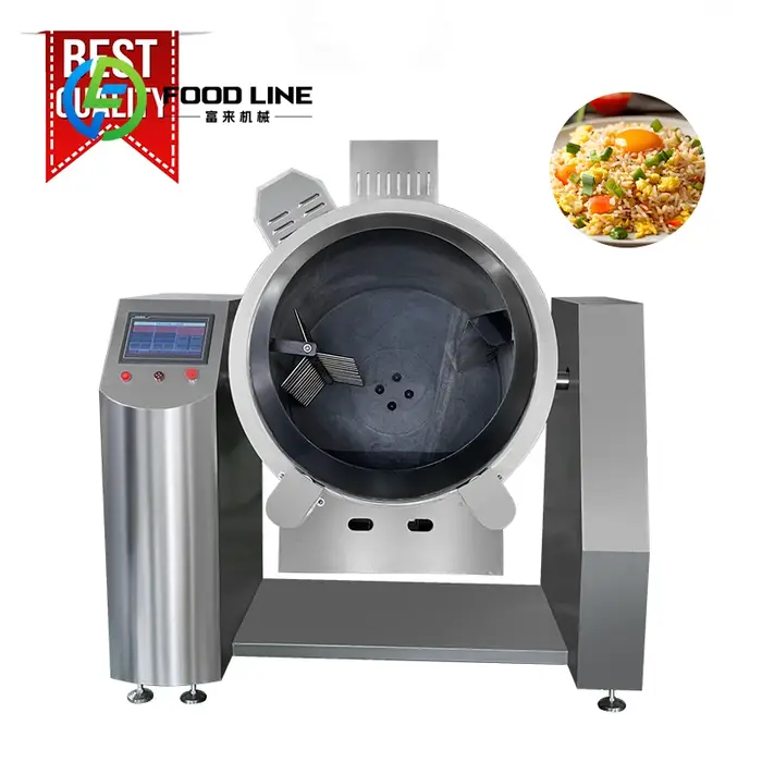 Wok de cuiseur de Robot de friture de tambour de gaz électrique entièrement automatique multifonction Intelligent personnalisé pour le riz frit