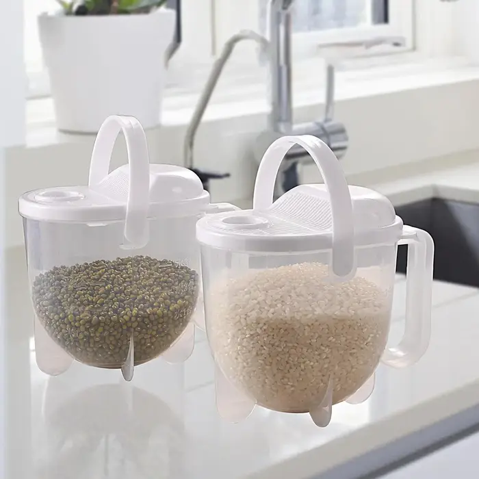 Bol de lavage de riz, passoire de cuisine avec couvercle