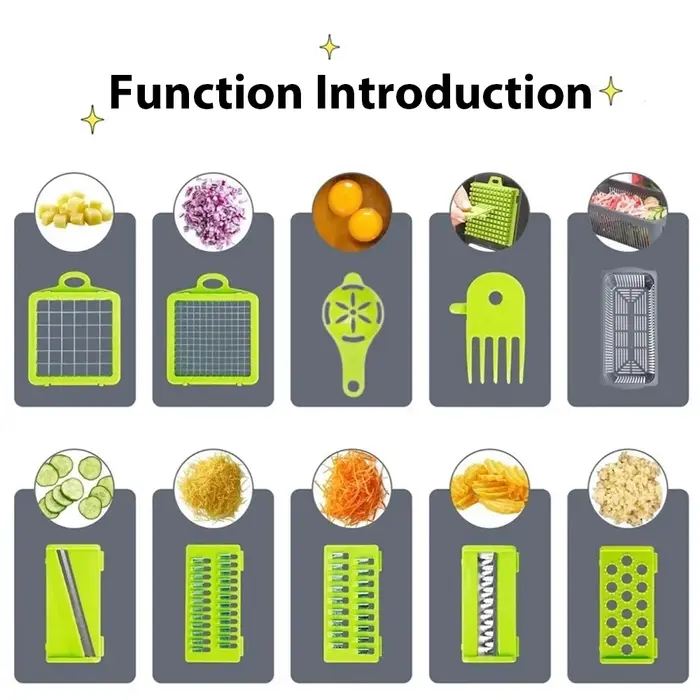 Hachoir à légumes multifonctionnel 16 en 1