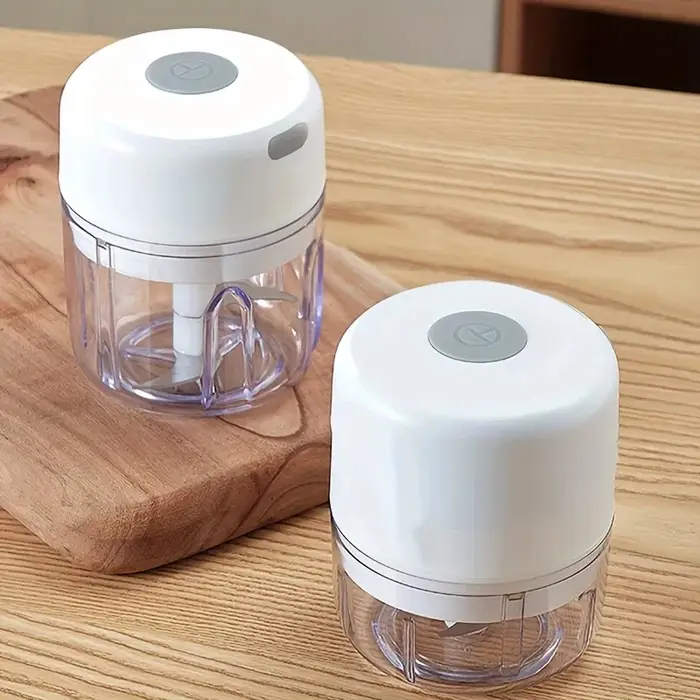 Hachoir à ail et viande rechargeable mini 250 ml 2027 – Durable et robuste, idéal pour écraser l'ail, les piments, les oignons et hacher la viande
