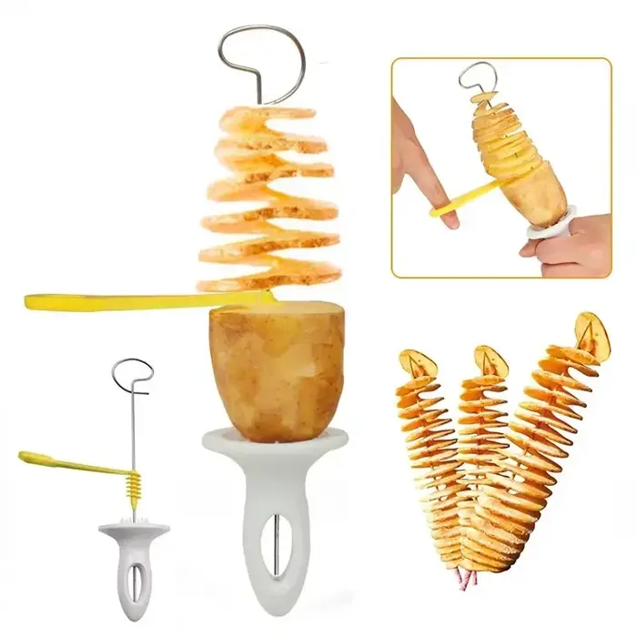 Tour de pommes de terre en spirale