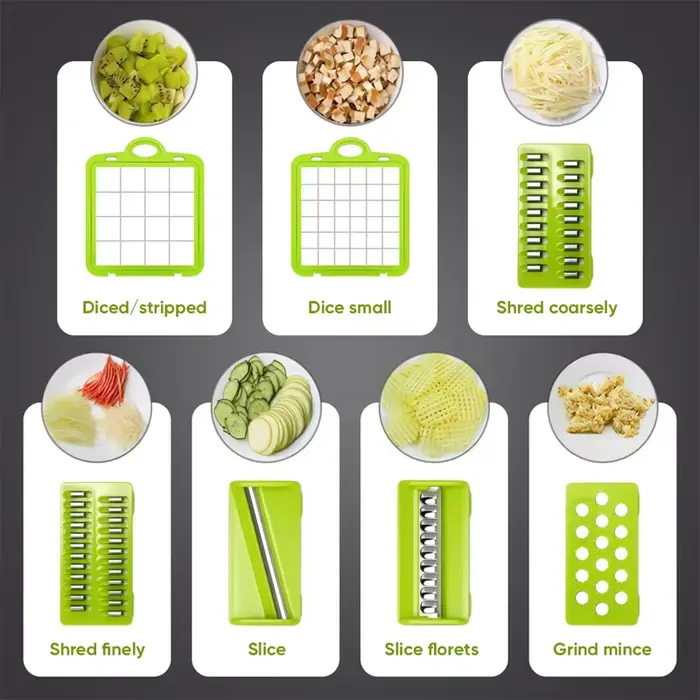 Ensemble de 16 pièces pour hacher les légumes