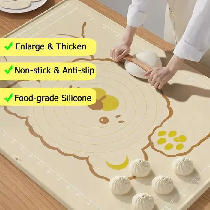 COOKER KING Ensemble de tapis à pâtisserie en silicone 60/70/80 cm – Tapis de pâte à pétrir antidéra
