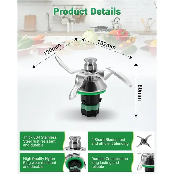 M02K-Lame de remplacement compatible pour hacher et remuer, pour TM5 et TM6, couteau mélangeur en acier inoxydable de haute qualité, parfait