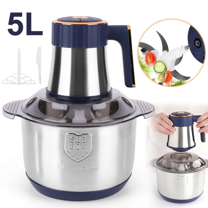 Hachoir à viande électrique 5L 500W, robot culinaire, hachoir à viande en acier inoxydable pour la maison et les restaurants