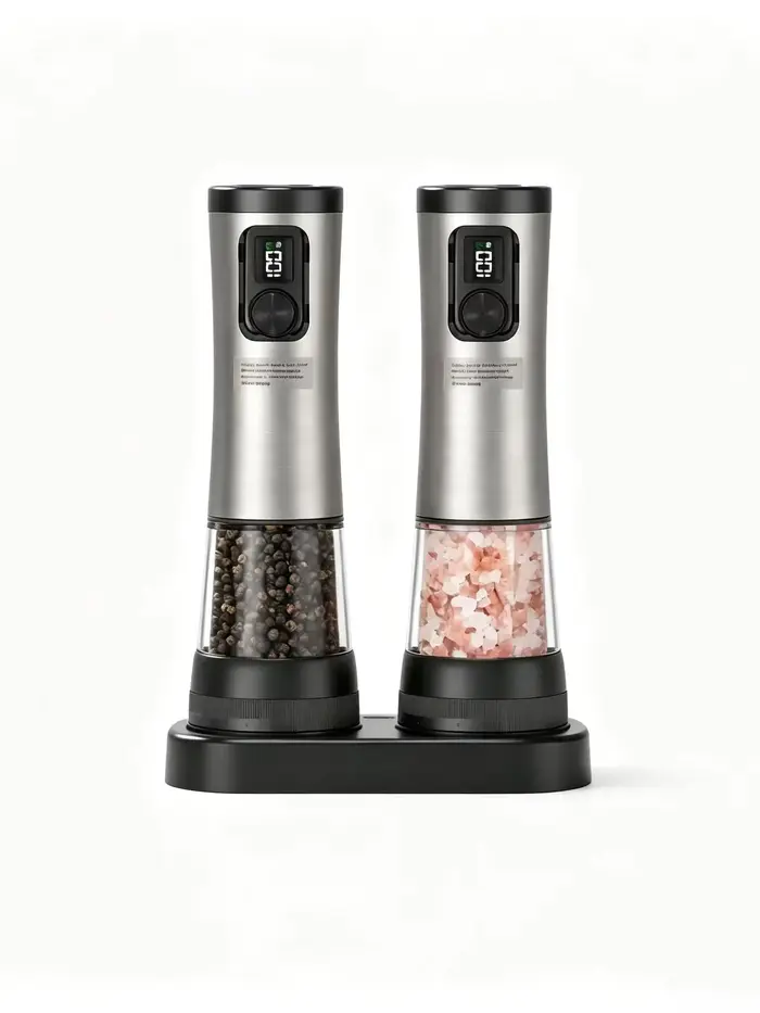 Ensemble de moulins à poivre automatiques avec écran LED, outil de cuisine adapté à la maison, à la 
