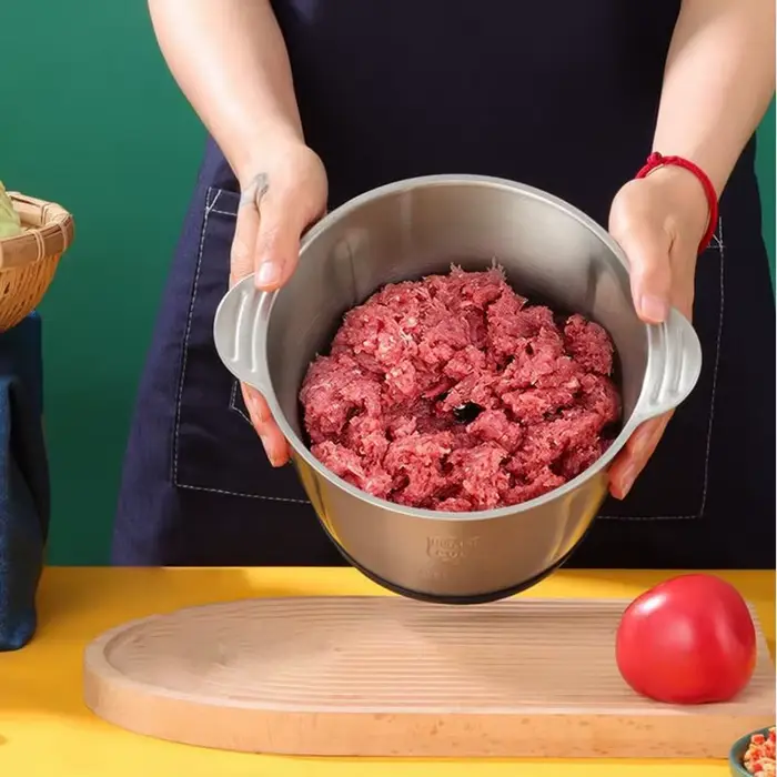 Hachoirs à viande électriques 2L, Broyeur alimentaire multifonctionnel en acier inoxydable, Trancheu