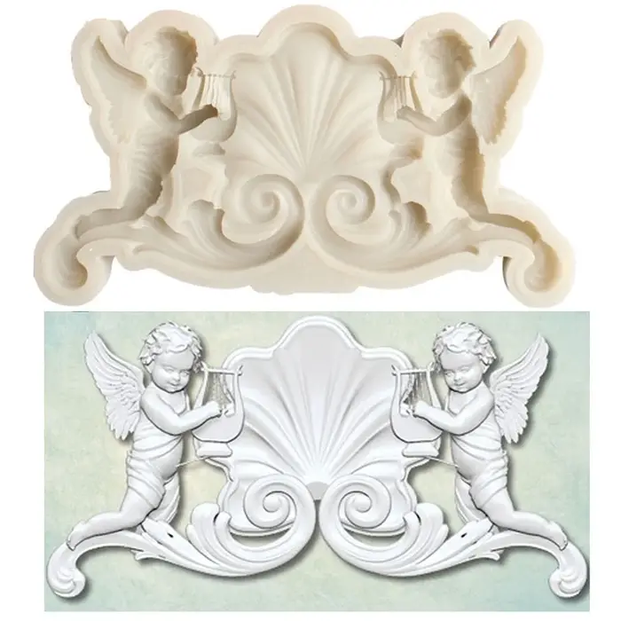 Moules en Silicone pour Bordure de Bébé Ange, Outils de Décoration de Gâteaux, Sugarcraft, Chocolat,