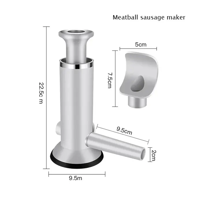 Poussière de viande de saucisse en acier inoxydable, Machine à saucisses horizontale, cuisine faite