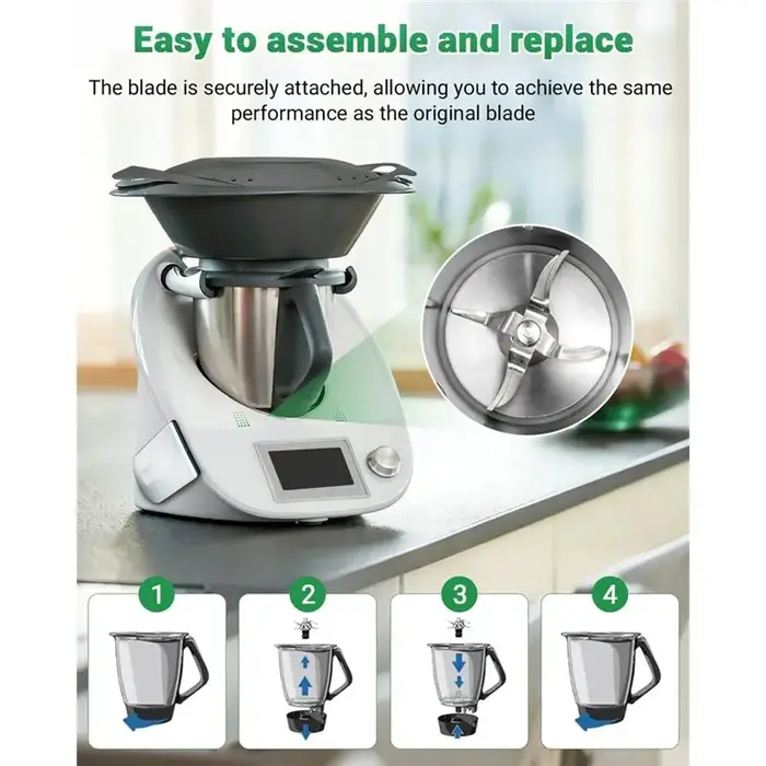 M02K-Lame de remplacement compatible pour hacher et remuer, pour TM5 et TM6, couteau mélangeur en acier inoxydable de haute qualité, parfait