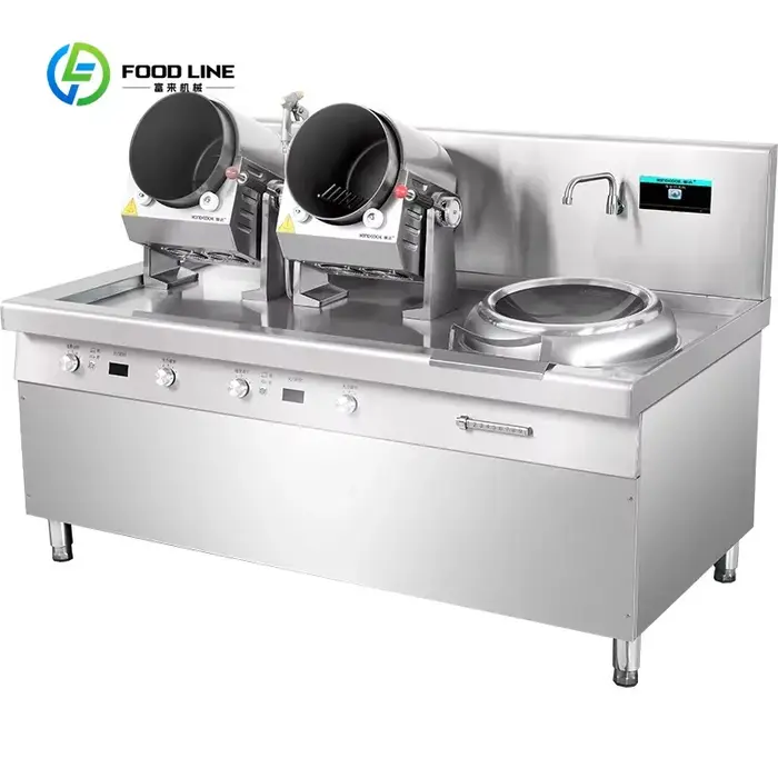 Wok électrique automatique personnalisé pour restaurant, robot de cuisson intelligent pour riz frit,