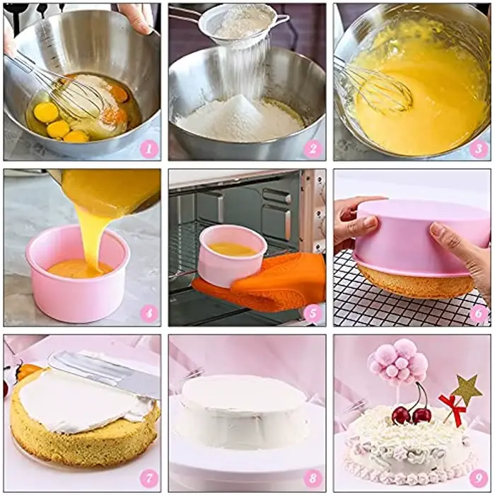 Moule rond en Silicone de forme ronde de 4, 6, 8, 10 pouces, petit gâteau, moule cylindrique pour Mo