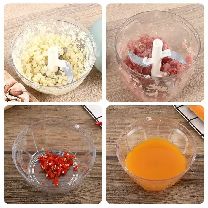 Hachoir à viande manuel 500/900ML, hachoir à ail rotatif, presse-ail, coupe-oignon et légumes, acces